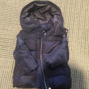 Fleece-lined Toddler Puffer Jacket, Polka dot hood